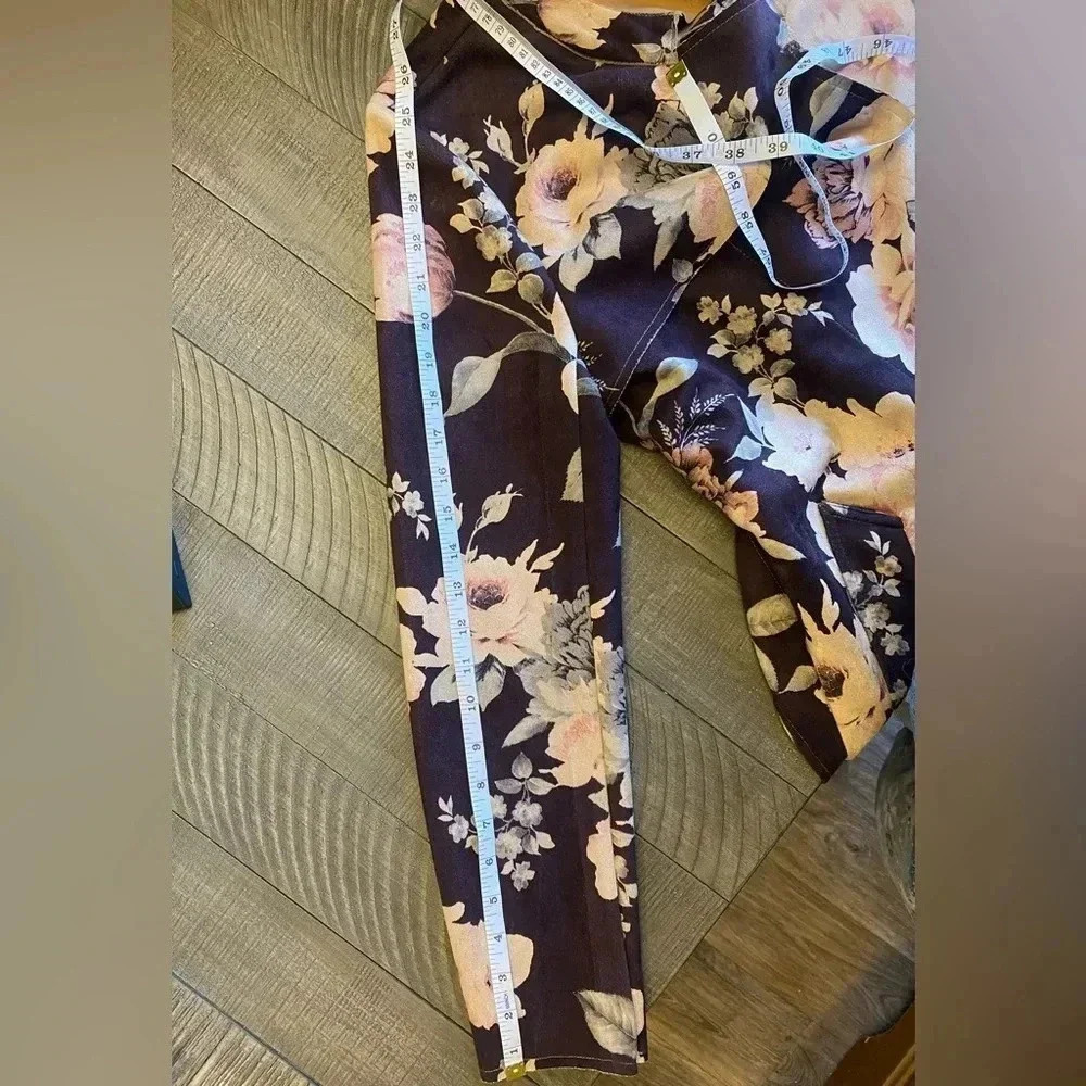 Solitaire Anthropologie faux suede floral open front jacket with tie belt - Picture 8 of 10